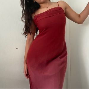 Vintage Kiki USA Maxi Burgundy Ombre Gown